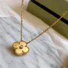 four leaf clover necklace Natural Shell Gemstone Gold Plated 18K designer for woman T0P Advanced Materials jewelry diamond brand designer fashion premium gifts 021