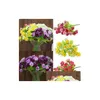 Flores decorativas grinaldas flores decorativas 1 buquê 21 cabeça artificial falso rosa ing festa decoração de casa flor de seda entrega h dhmuk