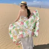 Bufandas 2023 Primavera y verano Lujo Marrón Damas Salvaje Leopardo Bufanda Mujer Mantón largo Fino Moda