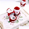 Jewelry Boxes Cute Red Santa Claus Box Christmas Gift Ring Earring Ear Stud Necklace Jewellery Case Veet Drop Delivery Packag Dhgarden Dhmvy