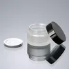 15G Frost Glass Cream Bottle Jar with black Cap 20g Glass Packing Jars 30g Empty Cream Jar 50g Cosmetic Glass Jars