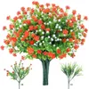 Fleurs décoratives en plastique artificielles pour l'extérieur, fausses fleurs résistantes aux UV, arbustes de verdure, plantes de porche, boîte de fenêtre, décoration de jardin