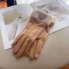 gants femmes gants en cuir nouveau style de conception de marque pour les femmes hiver en plein air chaud cinq doigts gants en cuir artificiel en gros P2