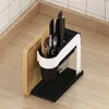 Portaoggetti da cucina Tagliere Coltello Rastrelliera integrata Accessori in metallo in acciaio inossidabile Organizer da scrivania multifunzionale