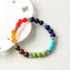 Urok Bracelets 2023 Naturalny kolorowy kamień 7 Reiki czakra leczenie równowaga koraliki bransoletka dla mężczyzn kobiety rozciągają biżuterię jogi
