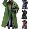 Cappotto da donna in misto lana misto inverno cappotto medio lungo aperto sul davanti risvolto capispalla manica lunga allentato top streetwear 231114