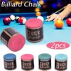 Boules de billard 2 pièces queue de billard cylindrique craie 2 blocs par boîte pointe de billard Premium accessoires de Table dispositif antidérapant 230413