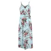 Robes décontractées Floral Summer Beach Dress Hight Split Holiday Maxi Spaghetti Strap V-Neck Backless Long Female