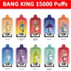 Original Bang King Box 15000 Puffs 15K Puff Vape Disponible Vaper 25 ml POD Mesh Coil Vaper med digital skärm 10 smaker 650mAh Uppladdningsbart batteri E-cigarett 0/2/3/5%