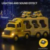 Diecast Model Light and Music Transport Pojazd do przechowywania podwójnych warstw dużych rozmiarów Ochrona przeciwpożarowa City Toy 231113