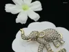 Broches Broche de personnalité d'éléphant en cristal Vintage élégant