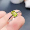 Cluster Rings Natural Olivine Ring Simple And Exquisite Women's 925 Sterling Silver Store Promotion