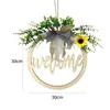 Fiori Decorativi Porta D'ingresso In Legno Ghirlanda Appesa Con Fiore Di Simulazione Vuota Luce Porta Ciondolo A Parete Artigianato Decorazioni Per La Casa Per