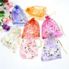 Jewelry Pouches 100Pcs Drawstring Organza Bags 17x23cm 9 Inches Carrier Gift Cosmetic Storage Tull Wedding Party Candy Chocolate