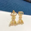 Women Stud Earrings Designer Premium Gold Diamond Earring for Mens Bee Earring Luxury Brand Letter Design Dangle Small Fashion Jewelry with Box