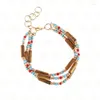 Strand One Czech Glass Beads And Semi-Precious Synthetic Stone Bracelet (BE1136)