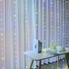 Decorative Objects Figurines Led Curtain Light 8 Modes Battery Box Remote Control Fairy Lights String Wedding Christmas Decor for Home Bedroom Year Lamp 231114