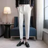 Abiti da uomo Pantaloni da completo da uomo Primavera Tinta unita Abito da lavoro casual Pantaloni slim Moda classica Caviglia a nove punti