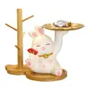 Decorative Objects Figurines Lucky Cat Statue Cat Decorative Organizing Tray Kitty Sculptures And Figurines Ornament Small Items Storage Box For Home Decor 231114