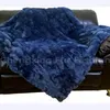 Koce Cx-D-66n Białe prawdziwe rex futrzane łóżko koc Prezent ciepły dywan na coperta rzuty na sofę
