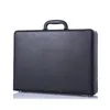 Porte-documents Sac en cuir pour hommes Designer Documents Dossier Mallette d'affaires Véritable Porte-documents noir