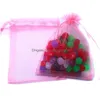 Jewelry Pouches Bags 9X12Cm Christmas Gift 100Pcs Beautif Mix Colors Organza Pouch Bag For Festival Wholesale Drop Dhgarden Dhxyu