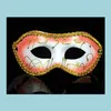 Feestmaskers vrouwen mannen maskeren mardi gras masquerade Halloween cosplay jurk ball performance uni gekleurde ding kerstdruppel de dhv8m