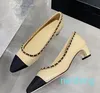 Chaussures habillées à talons mi-hauts, chaussures de luxe de styliste en cuir, sexy, grosse partie, couleur assortie, chaussures simples en peau de mouton pour femmes