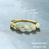 Wedding Rings Minimalist Female White Opal Small Stone Ring Vintage Bridal Round Engagement Charm Gold Color Thin For Women