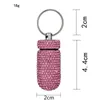 Keychains Lanyards Mini Medicine Bottle Keychain draagbare waterdichte legering Diamanttank opbergdoos L7UO