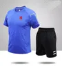 Fatos de treino masculinos luxemburgueses roupas de verão de manga curta lazer esporte roupas jogging camisa de algodão puro respirável