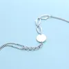 Kedjor S925 Pure Silver Ornament Small Round Chain Fashion Ladies Necklace 50 cm med 5 cm förlängning