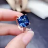 Anéis de cluster 925 anel de prata esterlina natural londres azul topázio transparente puro presente impecável jóias finas requintado