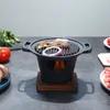 BBQ Tools Accessories Mini Portable Grill Charcoal Barbecue Outdoor Plate Roasting Meat 230414