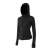 Tute da donna Tuta da yoga Giacca sportiva da donna Cappotto Felpa con cappuccio fitness con cappuccio smerigliato solido