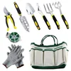 Freeshipping Set di attrezzi da giardino Kit da giardinaggio manuale con una corda per piante Guanti morbidi Una borsa da giardino e 6 pezzi Attrezzi da giardino con antiscivolo Vfhwm