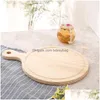 Rolling Pins Pastry Boards Wooden Pizza Board Round With Hand Baking Tray Stone Cutting Platter Cake Bakeware Tools Lx0834 Drop De Dhocl