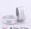 5ml 5g Aluminum Tin Jars Cosmetic Sample Metal Tins Empty Container Bulk Round Pot Screw Cap Lid Small Ounce for Candle Lip Balm