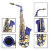 Eb alto saxophone blue alto saxophone brass material carved tube body instruments