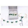 Collier boucles d'oreilles ensemble 5 pièces/ensemble de luxe acrylique papillon bracelets anneau femmes marque de mode Bracelet boucles d'oreilles Bijoux Z469
