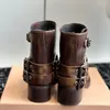 MM Ritter Stiefel Metall Marke Schnalle Retro Motorrad Stiefel Western Cowboy Stiefel Ins Cool Girl