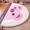 Carpet Kawaii Floor Mat Plush Door Mat Anime Rug Girl Carpet Bedroom Cute Rug Pink Rug Funny Fan-shaped Absorbent Semi-circle Rug Home 231113