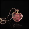 Pendentif Colliers Coeur Forme Murano Verre Aromathérapie Bijoux Par Flacon Bouteille Fleurs Sèches Pendentifs Collier Drop Delivery Dhgarden Dhhot