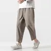 Pantalons pour hommes Zongke Longueur de la cheville Lin Hommes Pantalons de survêtement Coréen 2023 Vêtements d'automne Vêtements Joggers Streetwear Jogger