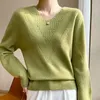 Women's Sweaters Worsted Thin Pullover Pure Wool Sweater Women Base Shirt 2023Spring V Neck Top Loose Cashmere Knit Female Jacket