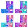 S24 Ultra Metal Dedo Ring Holder Capas para Samsung A55 A35 A15 A05 A05S A25 Huawei Honor 90 Lite Areia movediça à prova de choque Gradiente Bling Glitter Líquido Soft TPU Capa