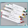 Marcadores de ponta dupla de ponta de álcool marcador permanente de caneta marcadores com estojo perfeito para ilustração para colorir cartão de desenho maki dh9as