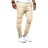 Men's Pants Mens Multi Color Slim Fit Drawstring Pocket Cargo Trousers Work Wear Joggers Sports Training Sweatpants