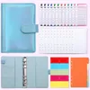 Kladblokken Macaron Laser A6 Losse blad Eather Diy Binder Notebook Cover Diary Agenda Planner Paper Zipper Money Saving EnvelotePads