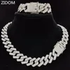 Chokers Mannen Vrouwen Hip Hop Ketting voor Fashion party 20mm breedte Ruit Cubaanse Kettingen Ketting Hiphop Iced Out Bling sieraden 231113